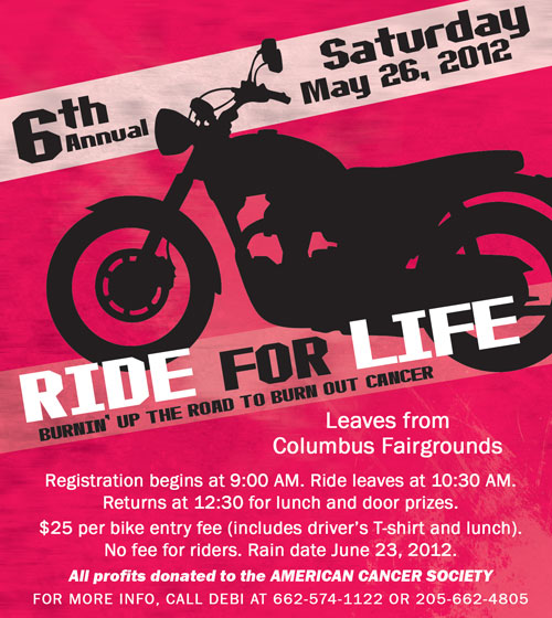 Ride for Life ad for Columbus Packet